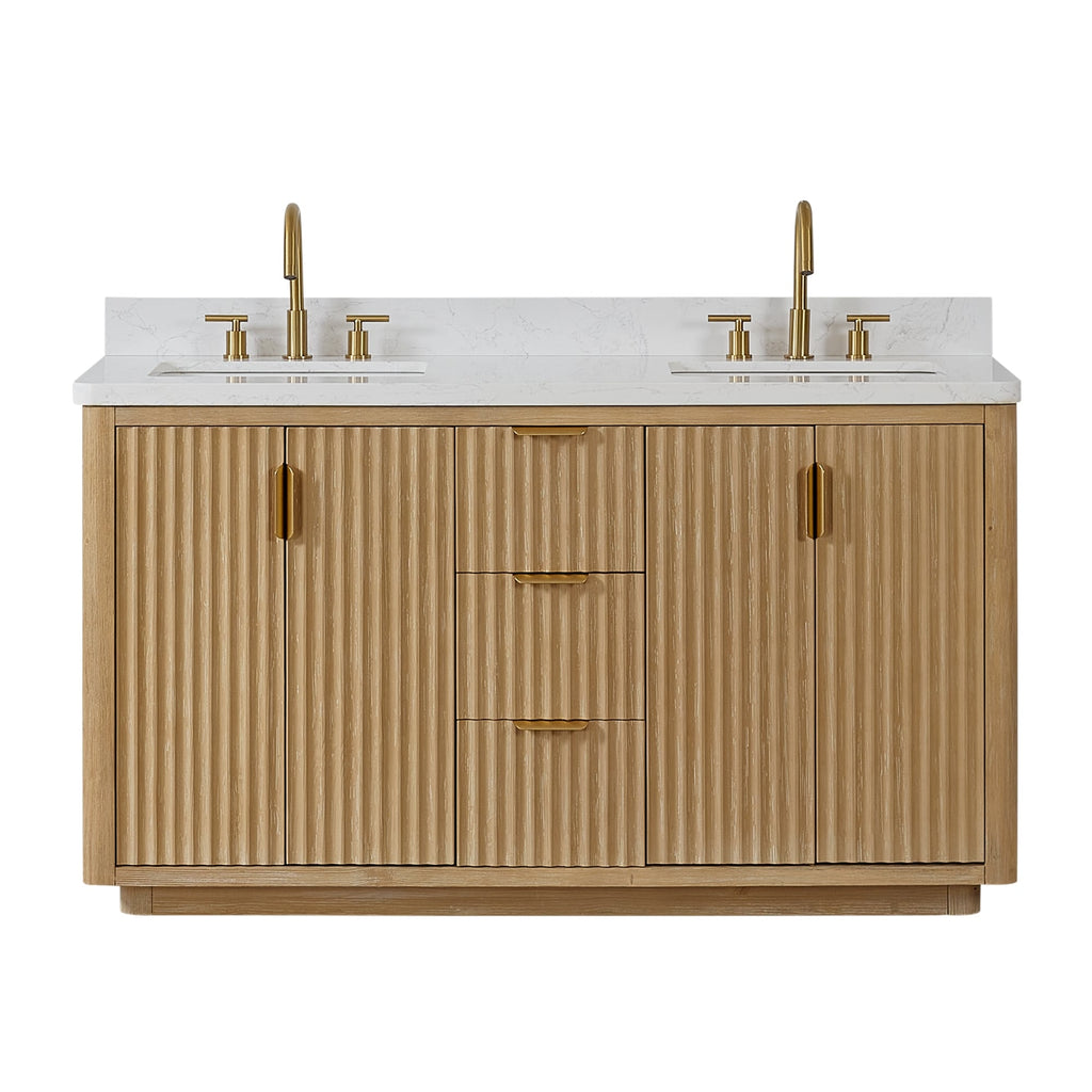 Meuble-lavabo Cadiz avec dessus en pierre composite sans miroir