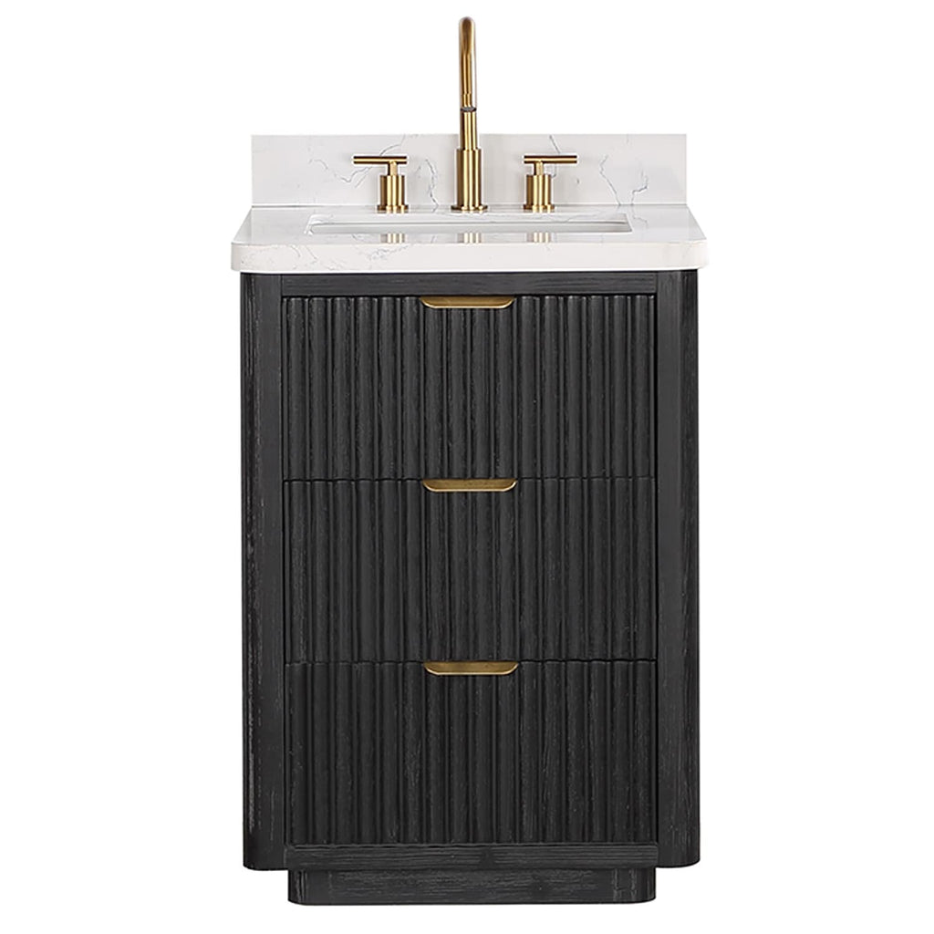 Meuble-lavabo Cadiz avec dessus en pierre composite sans miroir