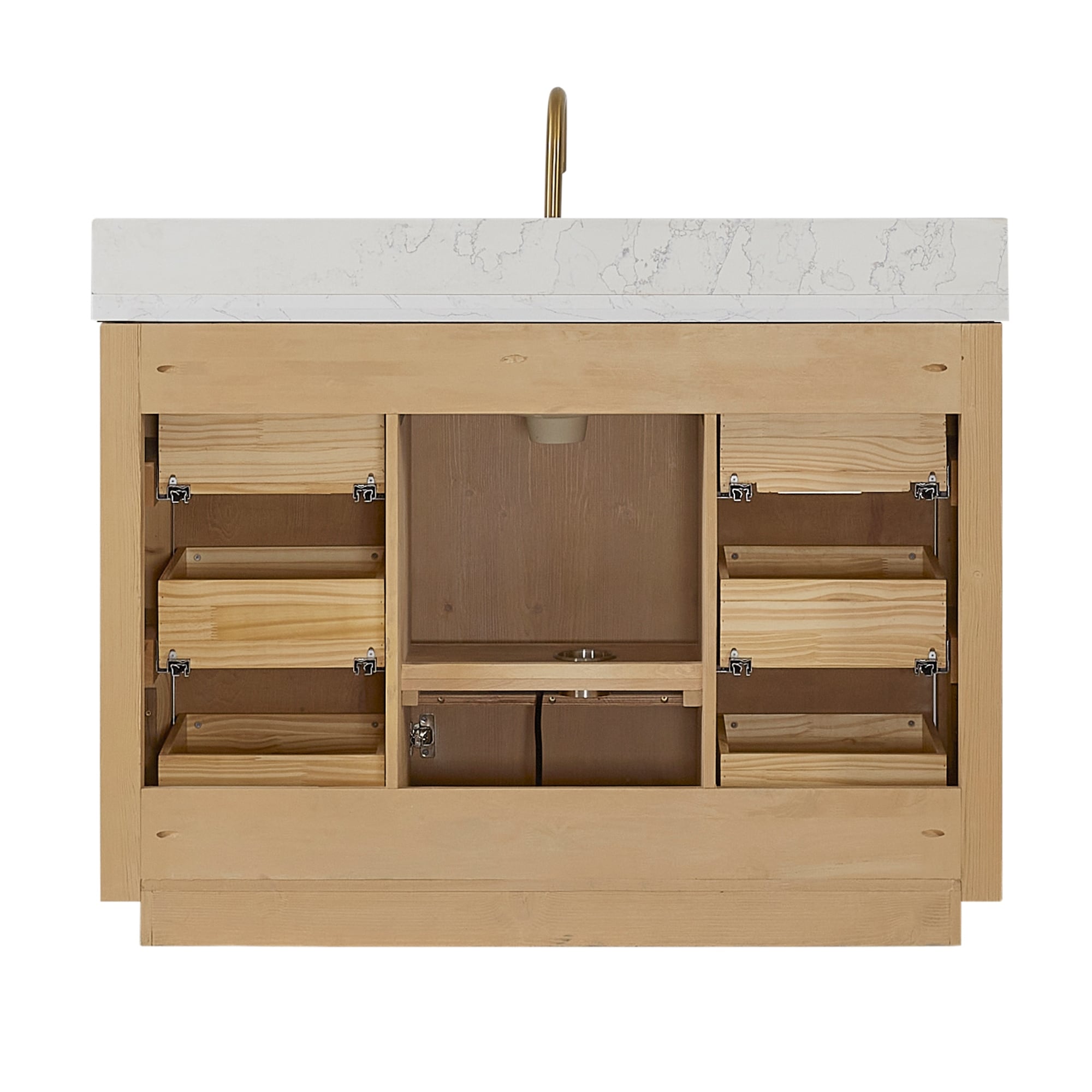 Meuble-lavabo Cadiz avec dessus en pierre composite sans miroir