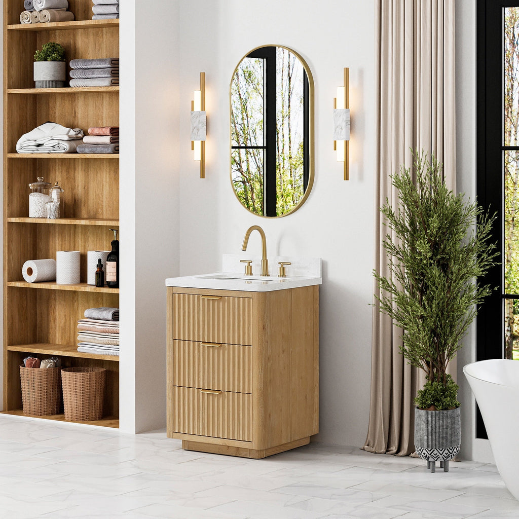 Meuble-lavabo Cadiz avec dessus en pierre composite sans miroir