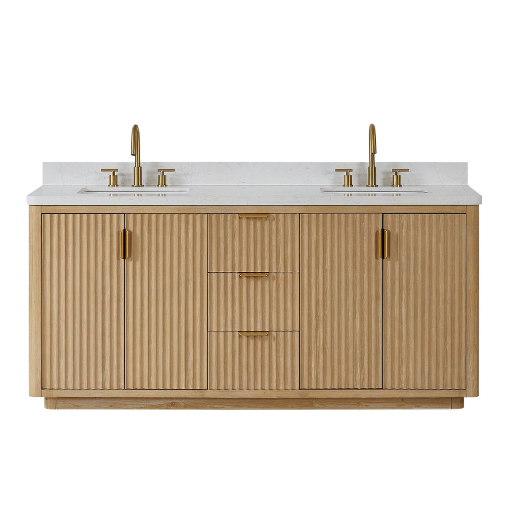 Meuble-lavabo Cadiz avec dessus en pierre composite sans miroir