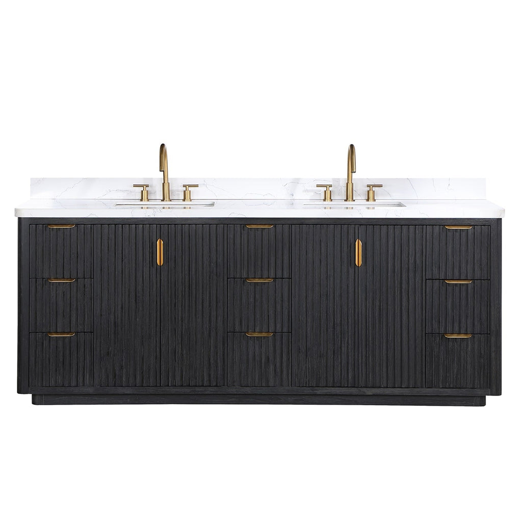 Meuble-lavabo Cadiz avec dessus en pierre composite sans miroir