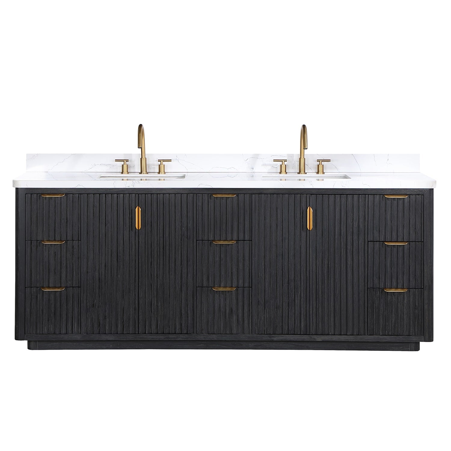 Meuble-lavabo Cadiz avec dessus en pierre composite sans miroir