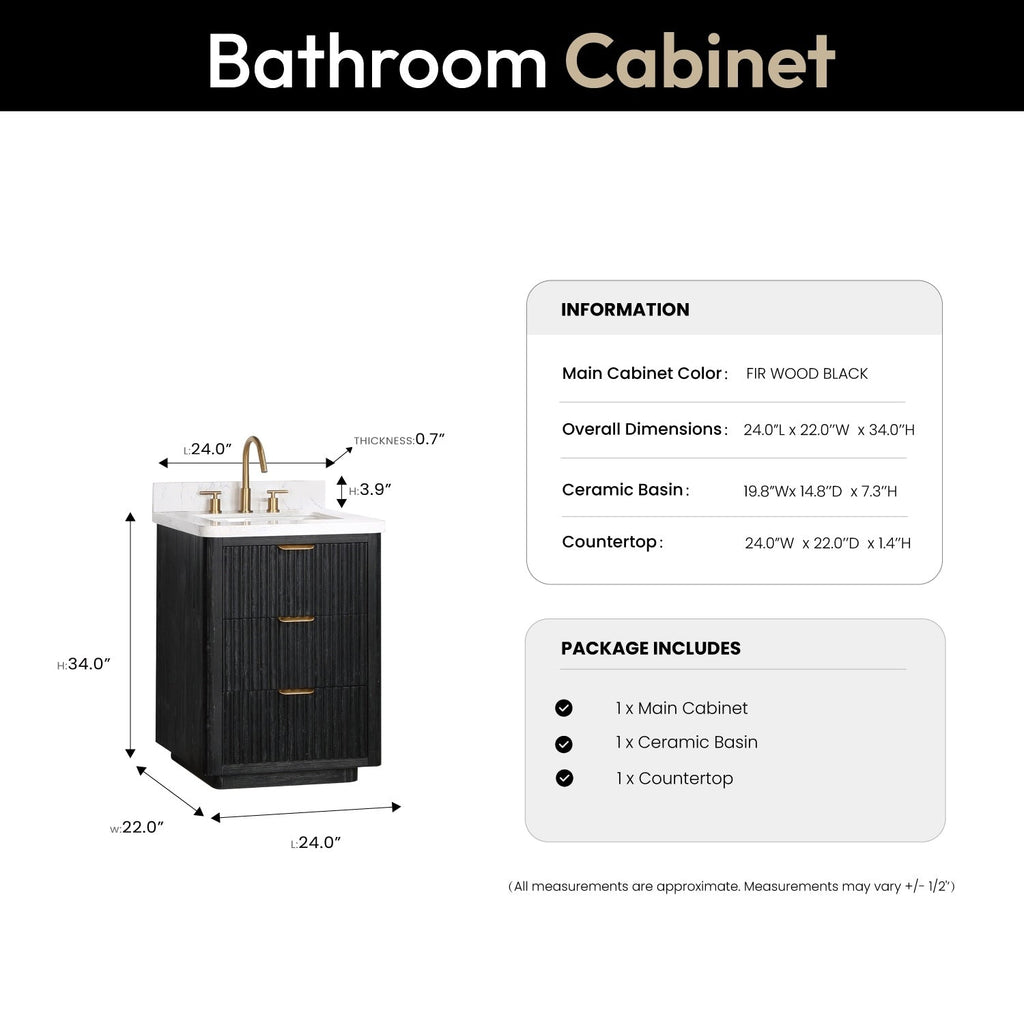 Meuble-lavabo Cadiz avec dessus en pierre composite sans miroir