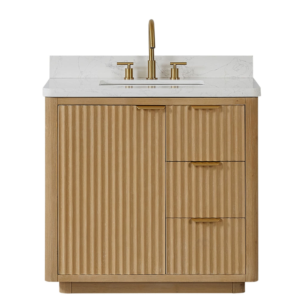 Meuble-lavabo Cadiz avec dessus en pierre composite sans miroir