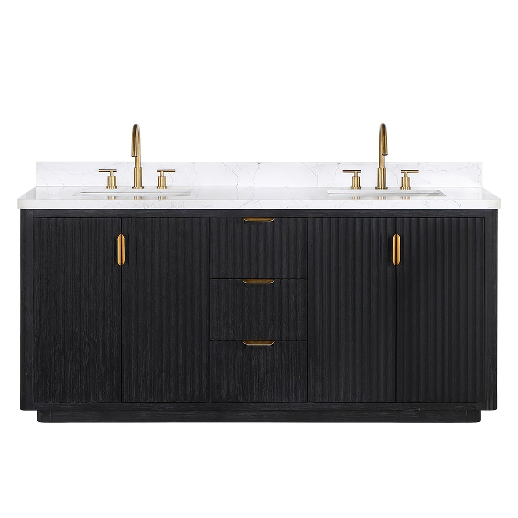 Meuble-lavabo Cadiz avec dessus en pierre composite sans miroir