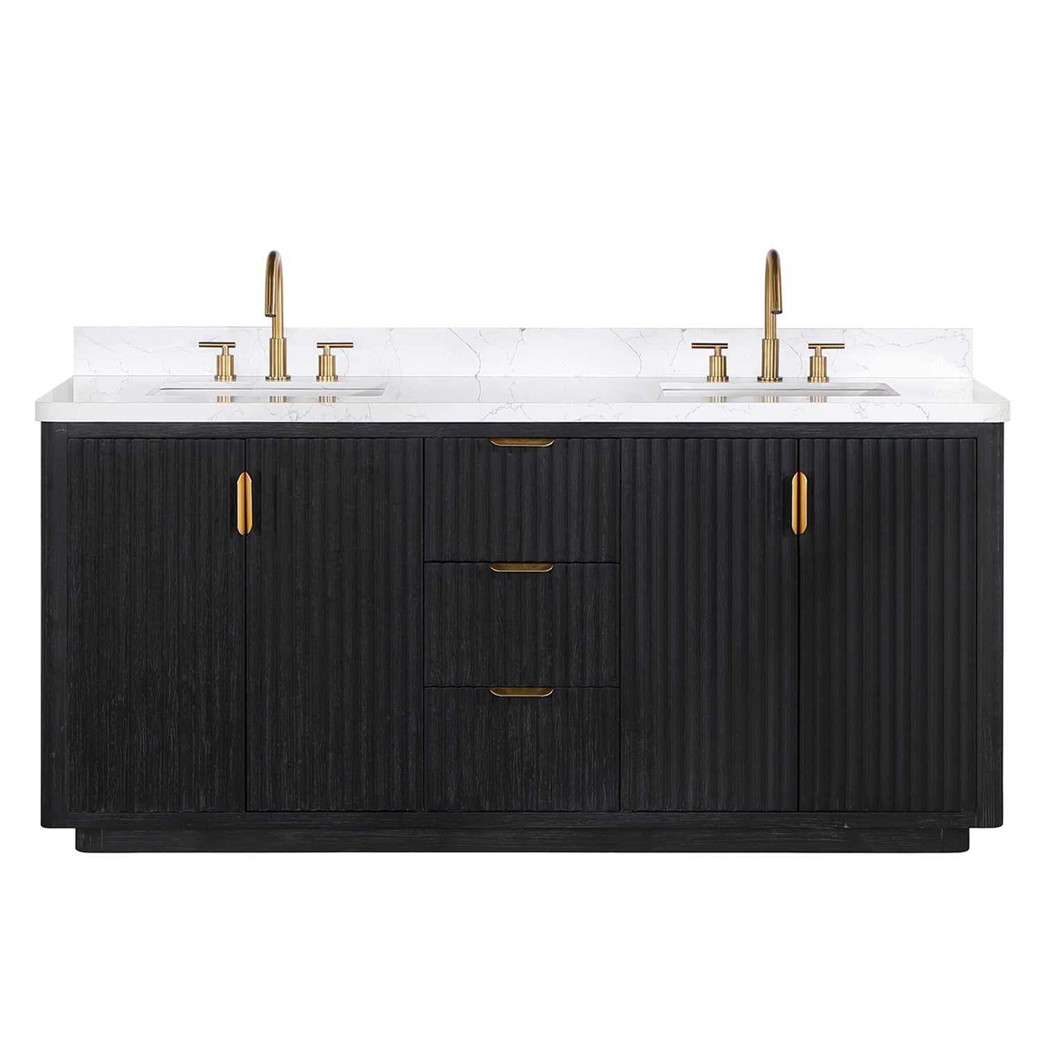Meuble-lavabo Cadiz avec dessus en pierre composite sans miroir
