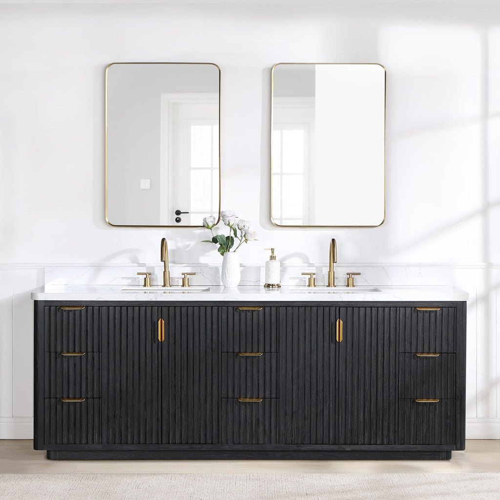 Meuble-lavabo Cadiz avec dessus en pierre composite sans miroir