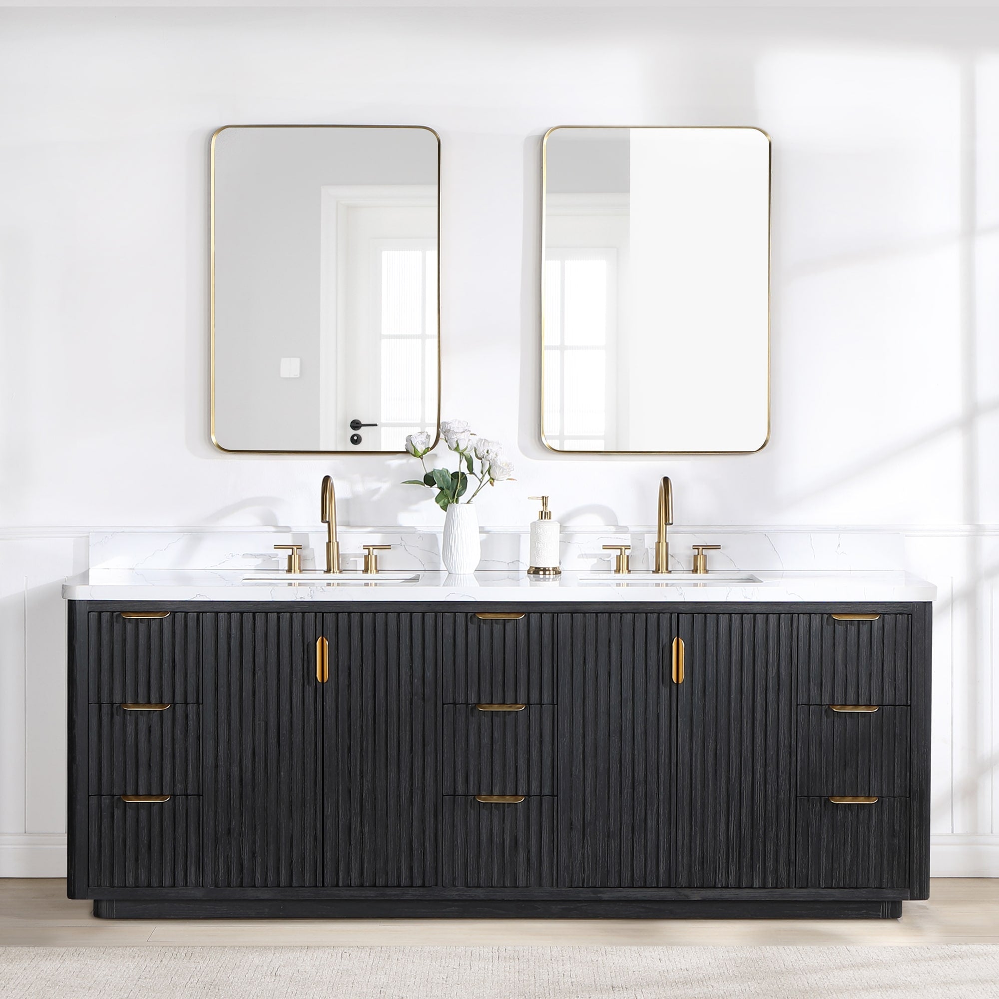 Meuble-lavabo Cadiz avec dessus en pierre composite sans miroir