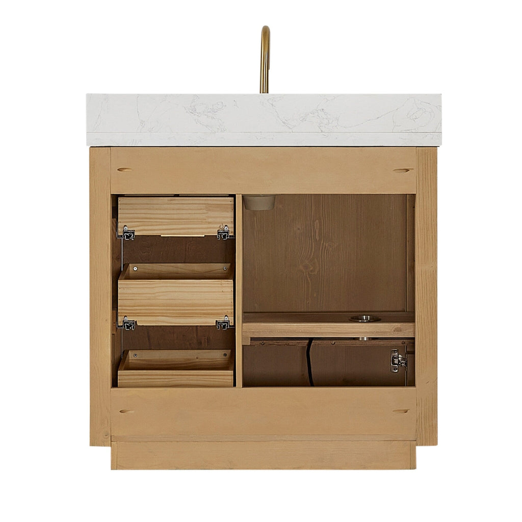 Meuble-lavabo Cadiz avec dessus en pierre composite sans miroir