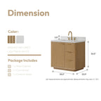 Meuble-lavabo Cadiz avec dessus en pierre composite sans miroir