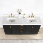 Meuble-lavabo Cadiz avec dessus en pierre composite sans miroir