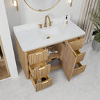 Meuble-lavabo Cadiz avec dessus en pierre composite sans miroir