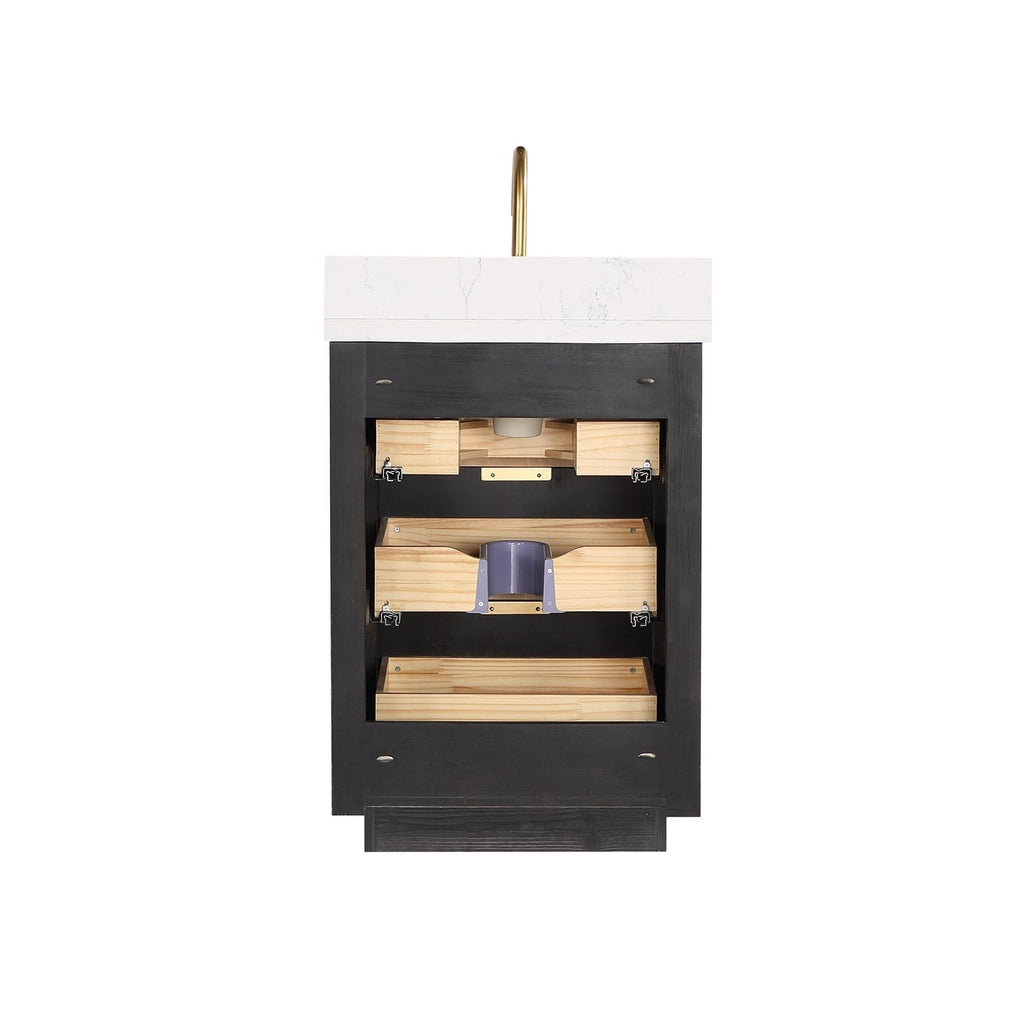 Meuble-lavabo Cadiz avec dessus en pierre composite sans miroir