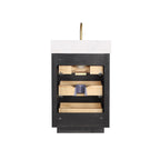 Meuble-lavabo Cadiz avec dessus en pierre composite sans miroir