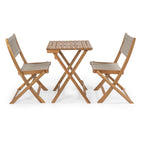Ensemble bistrot d'extérieur pliant 3 pièces en bois d'acacia Cadiz Modern Coastal, par JONATHAN Y
