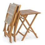 Ensemble bistrot d'extérieur pliant 3 pièces en bois d'acacia Cadiz Modern Coastal, par JONATHAN Y