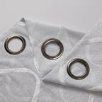 HLC.me Lot de 2 rideaux de fenêtre à œillets 100 % occultants et isolants thermiques en treillis floqué