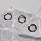 HLC.me Lot de 2 rideaux de fenêtre à œillets 100 % occultants et isolants thermiques en treillis floqué