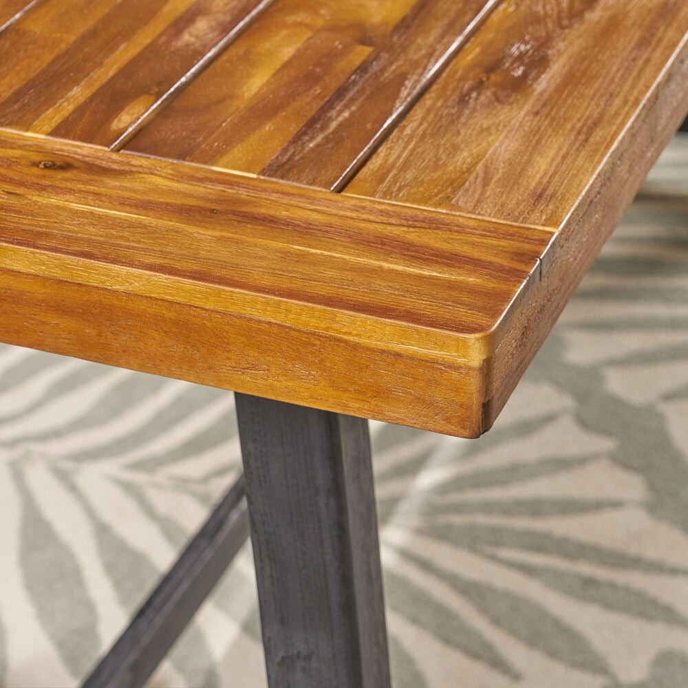 Ensemble de salle à manger d'extérieur Calero 6 pièces en bois et osier avec chaises et banc par Christopher Knight Home