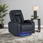 Fauteuil inclinable électrique Callum, appui-tête réglable, similicuir noir