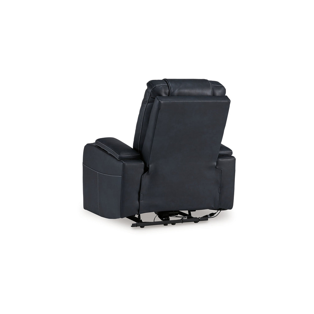 Fauteuil inclinable électrique Callum, appui-tête réglable, similicuir noir