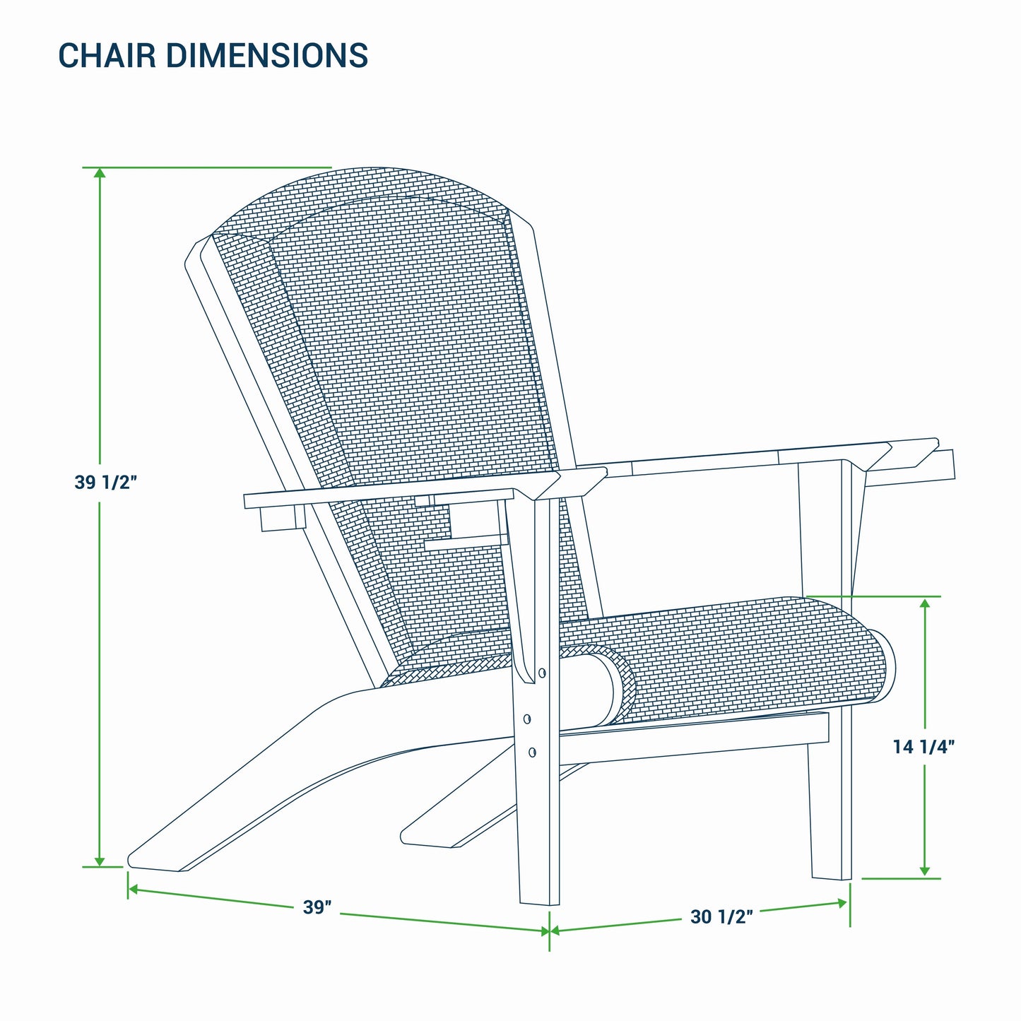 Ensemble de 5 chaises Adirondack d'extérieur rembourrées en teck Cambridge Casual Auburn