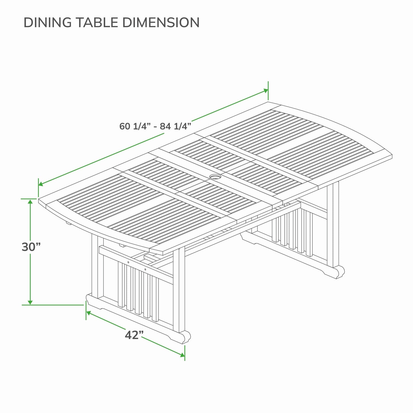 Ensemble de salle à manger extensible d'extérieur Cambridge Casual Caterina 6 pièces en teck
