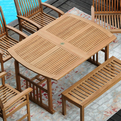 Ensemble de salle à manger extensible d'extérieur Cambridge Casual Caterina 6 pièces en teck