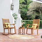 Ensemble de 3 chaises à bascule d'extérieur Cambridge Casual Chara en teck