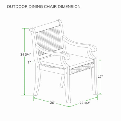 Ensemble de salle à manger Cambridge Casual Chara 5 pièces en teck avec coussin