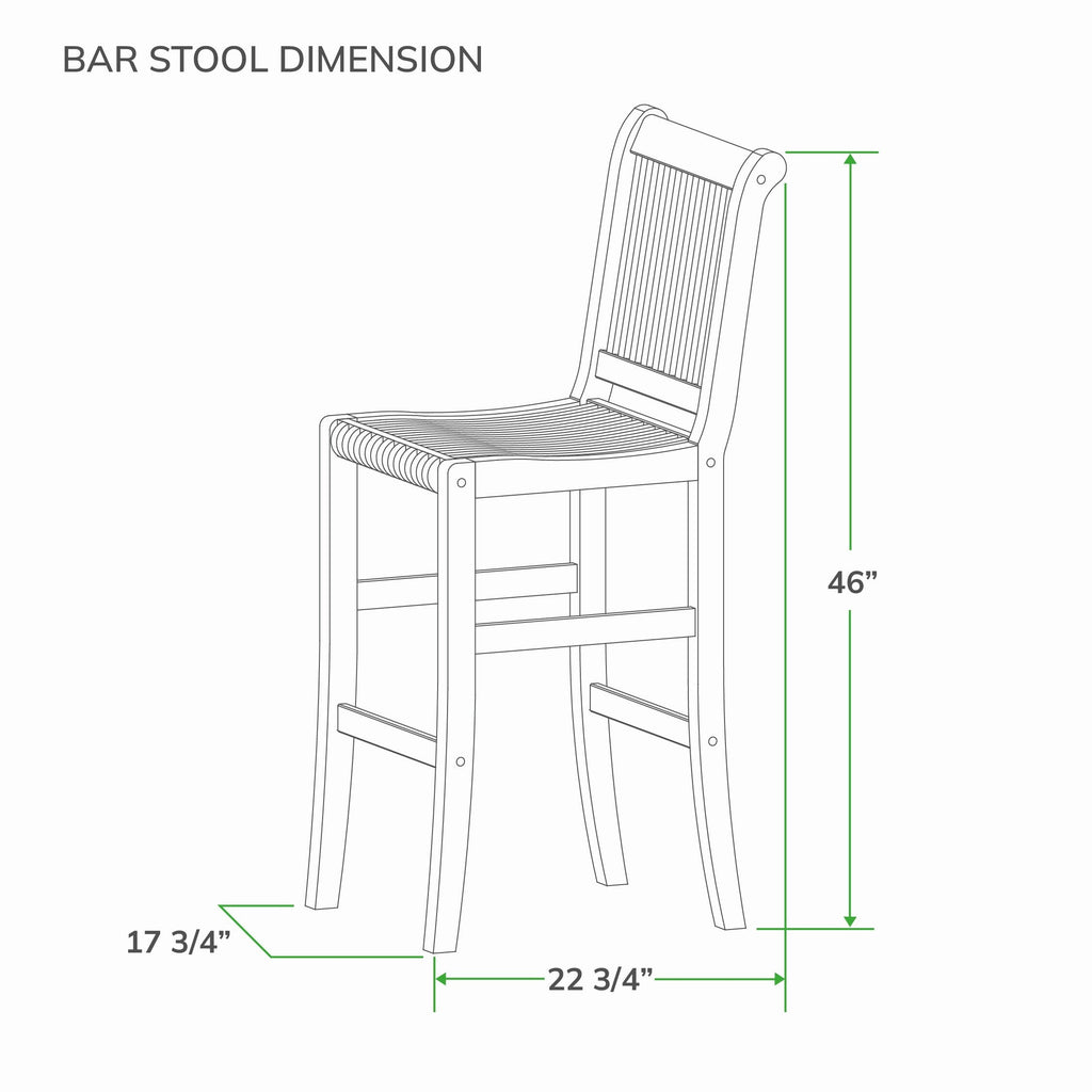 Ensemble bistrot Cambridge Casual Chara en teck 3 pièces à hauteur de bar