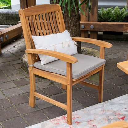 Ensemble de salle à manger extensible Cambridge Casual Chignik 7 pièces en teck pour patio