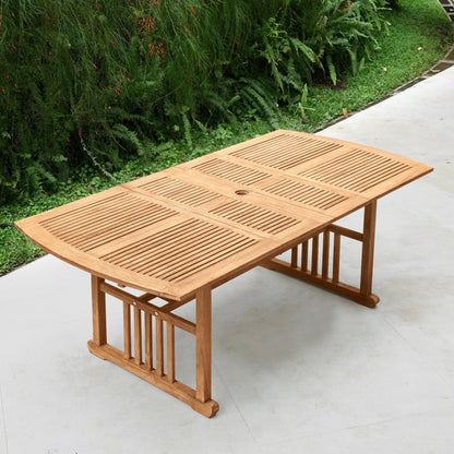 Ensemble de salle à manger extensible Cambridge Casual Chignik 7 pièces en teck pour patio