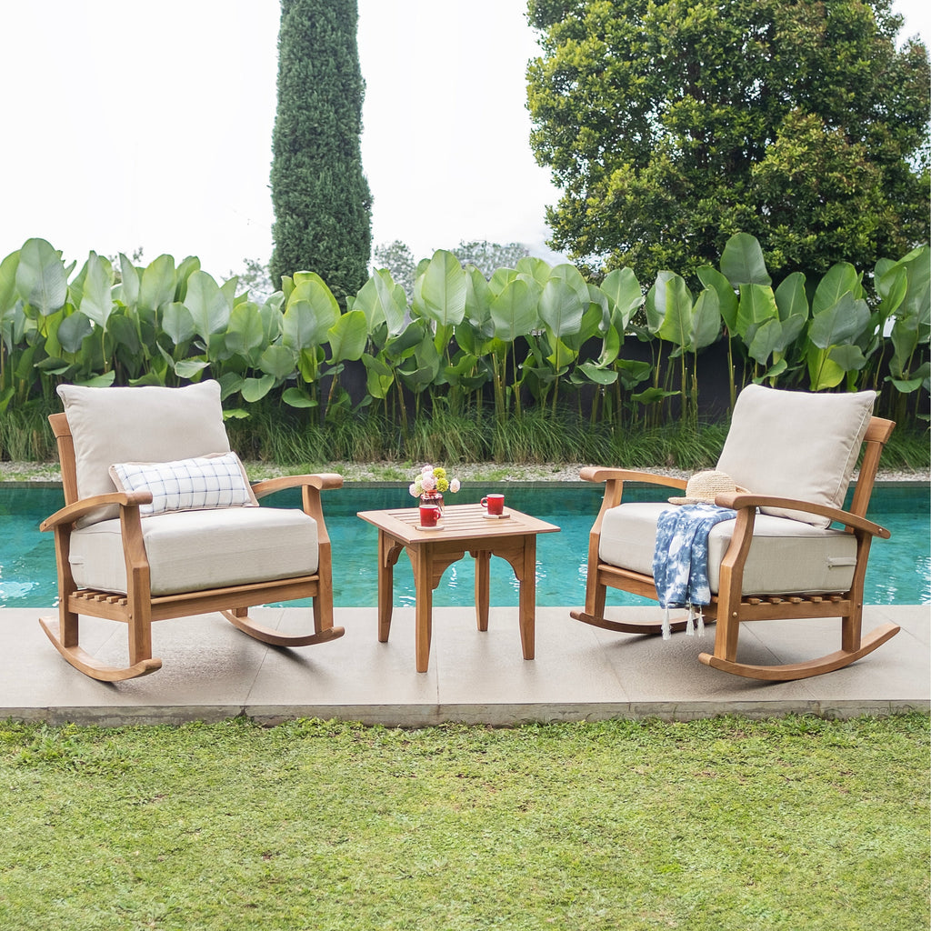 Ensemble de salon de jardin Cambridge Casual Leon 3 pièces en teck avec coussin