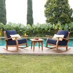 Ensemble de salon de jardin Cambridge Casual Leon 3 pièces en teck avec coussin
