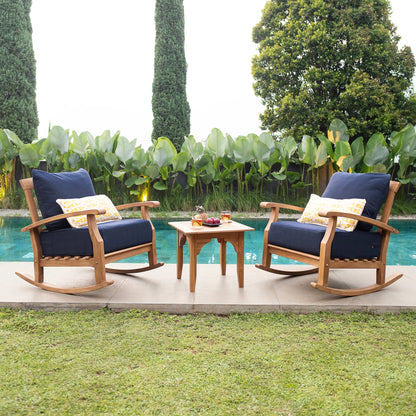 Ensemble de salon de jardin Cambridge Casual Leon 3 pièces en teck avec coussin