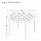 Ensemble de salle à manger d'extérieur Cambridge Casual Leon 5 pièces en teck
