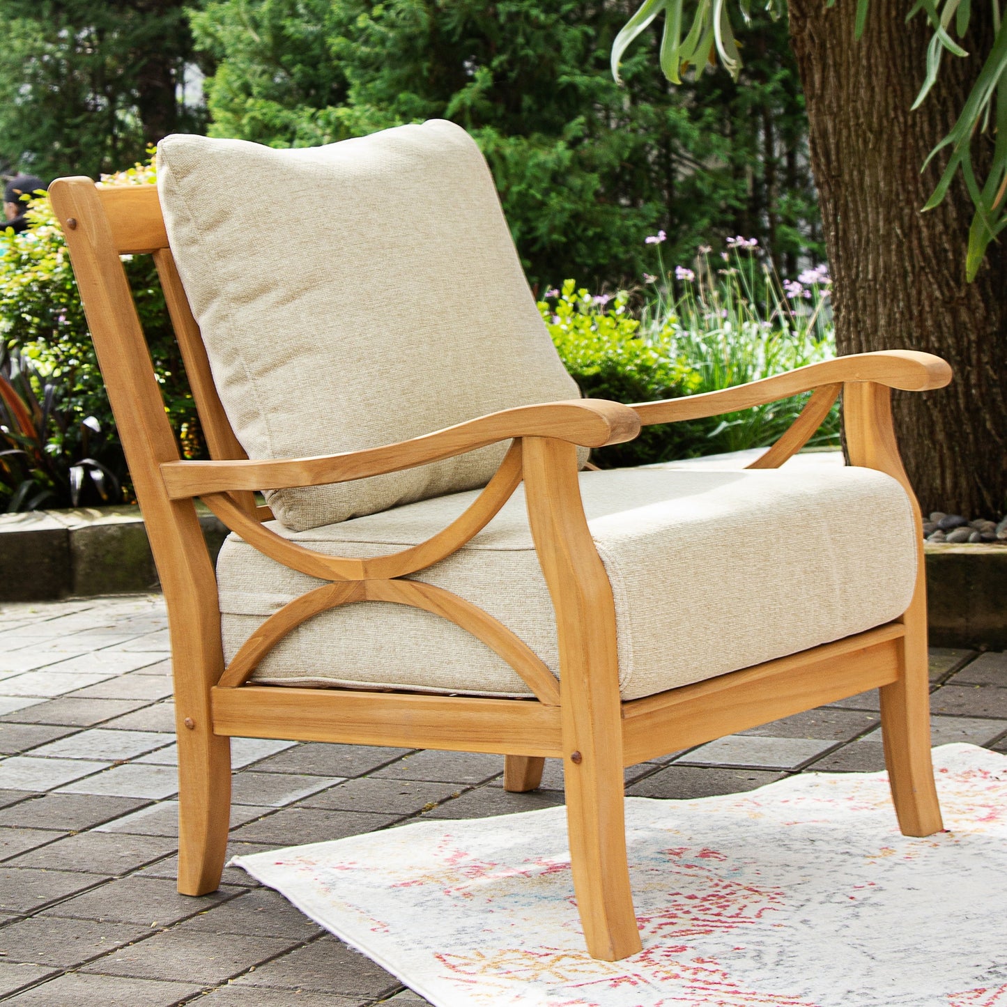 Ensemble de conversation d'extérieur Cambridge Casual Lowell 5 pièces en bois de teck