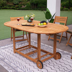 Ensemble de salle à manger d'extérieur pliable Cambridge Casual Miami 7 pièces en teck avec coussin de siège Sunbrella