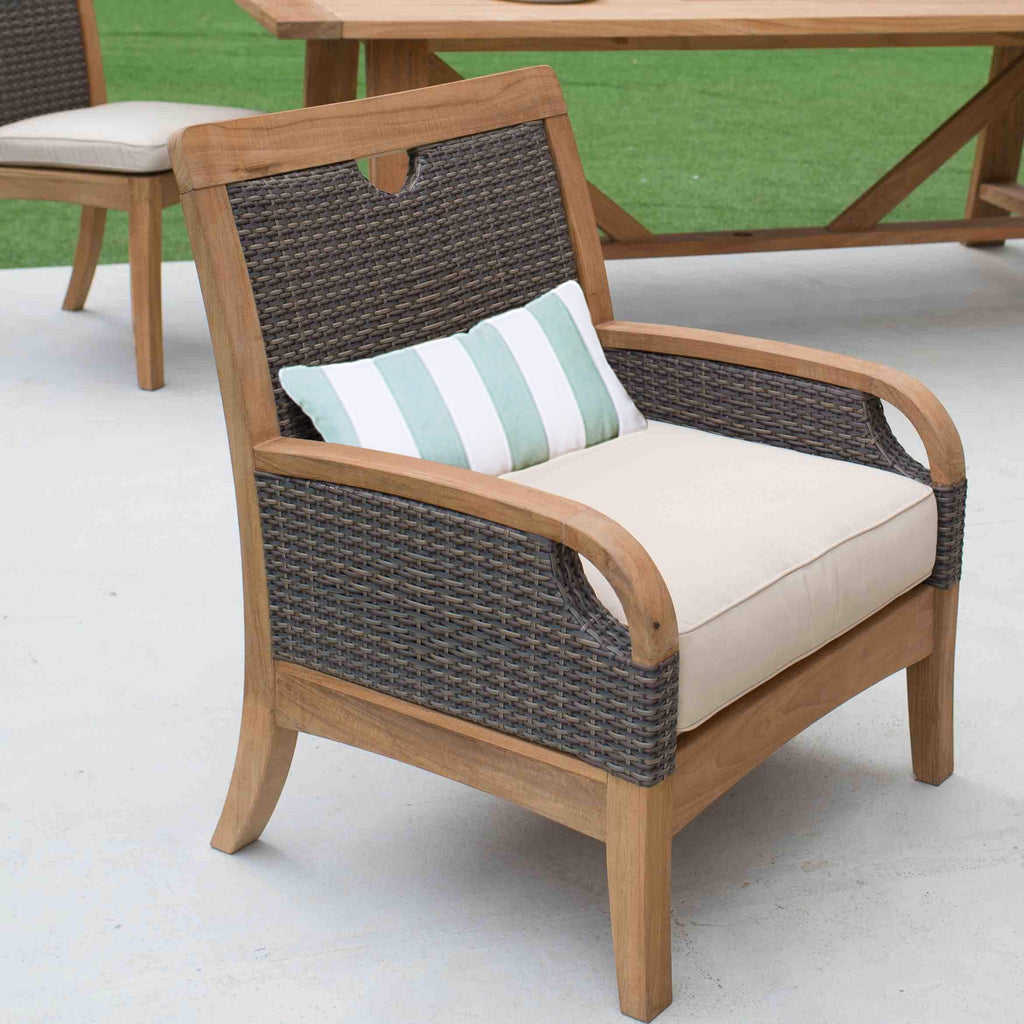 Ensemble de salon de jardin Cambridge Casual Palma 3 pièces en teck et osier avec oreiller GRATUIT