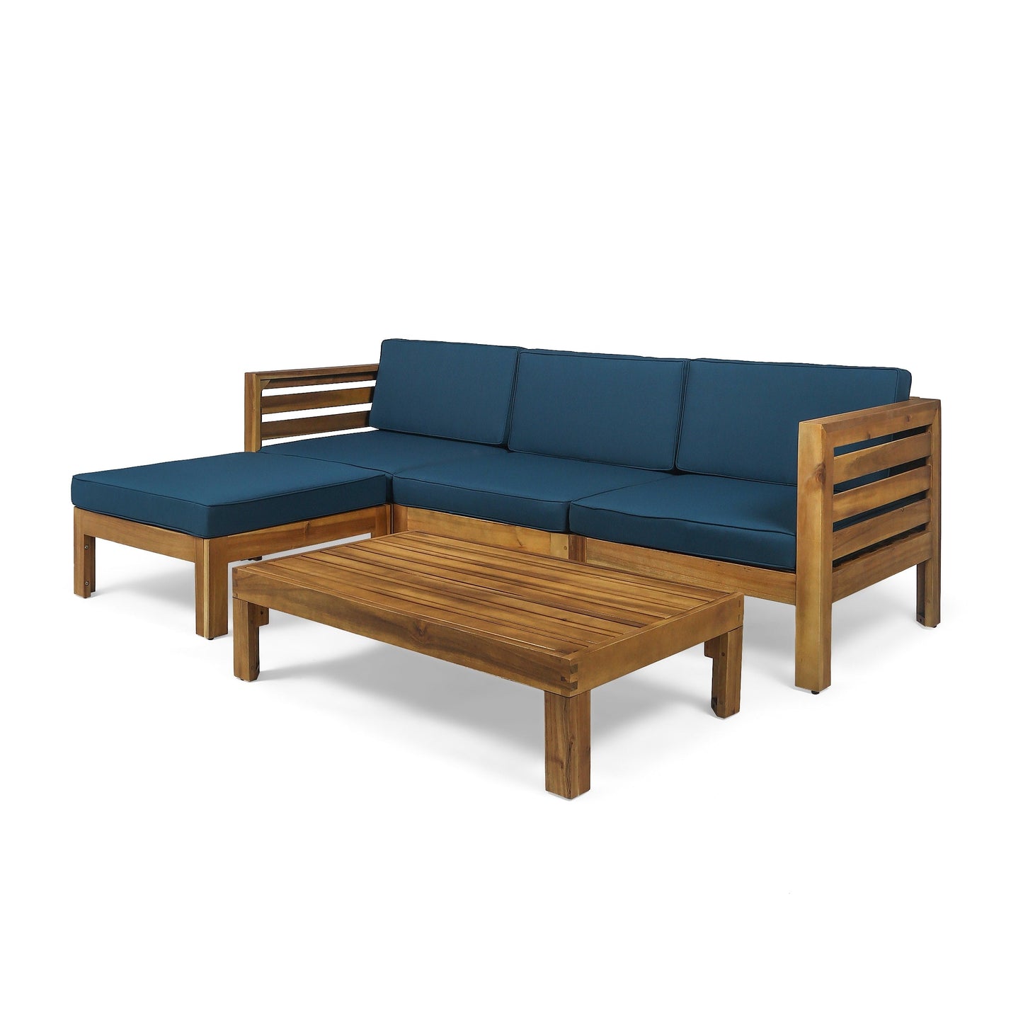 Ensemble de canapés d'extérieur Cambridge en bois, 5 pièces, par Christopher Knight Home