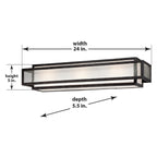Barre de salle de bain carrée Lavery Camden, 3 lumières, en verre anthracite vieilli et grainé
