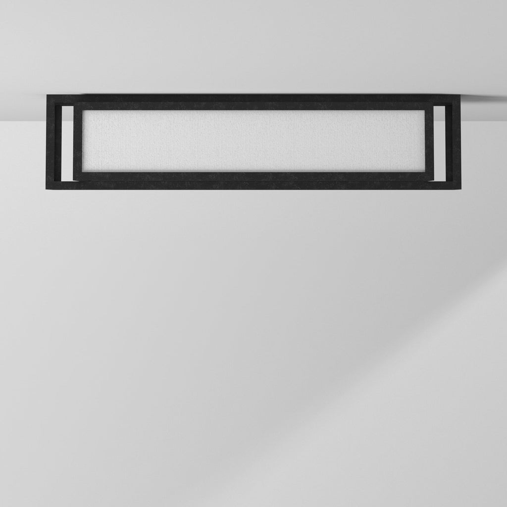 Barre de salle de bain carrée Lavery Camden, 3 lumières, en verre anthracite vieilli et grainé