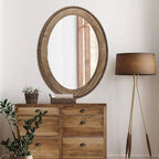 Miroir mural ovale de 81 cm avec cadre en bois Cameo, miroir mural de salle de bain – 31,89 H x 24 L x 1,26 P