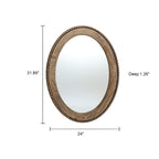 Miroir mural ovale de 81 cm avec cadre en bois Cameo, miroir mural de salle de bain – 31,89 H x 24 L x 1,26 P