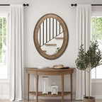 Miroir mural ovale de 81 cm avec cadre en bois Cameo, miroir mural de salle de bain – 31,89 H x 24 L x 1,26 P