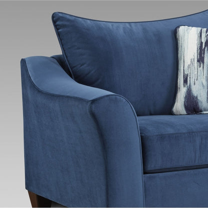 Canapé à dossier coussiné Camero en tissu bleu marine de Roundhill Furniture