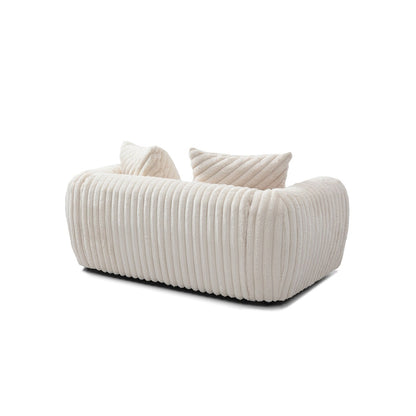 Canapé droit Cancun 70 po en polyester blanc avec accoudoirs coussinés