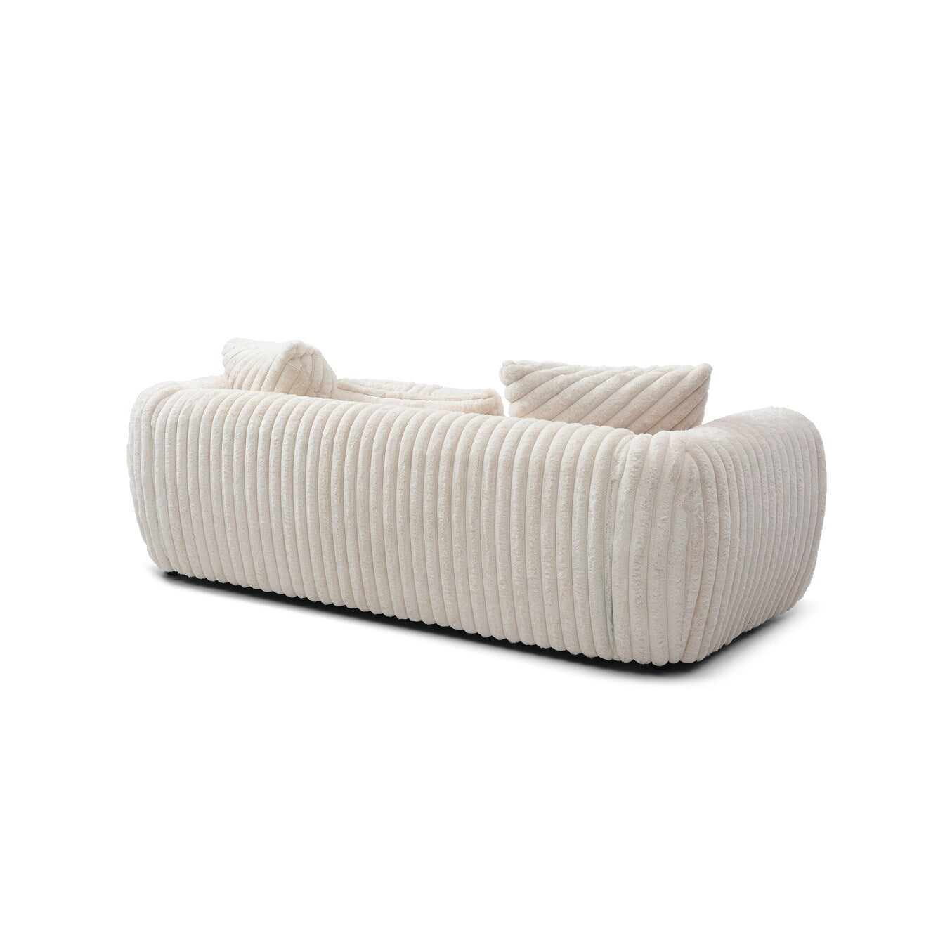 Canapé droit Cancun 94 po en polyester avec accoudoirs coussinés, blanc